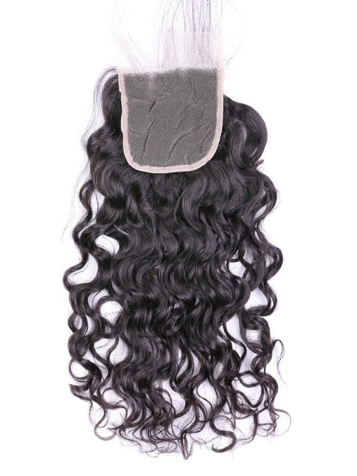 Natural Wave Virgin Curly Hair Black Color 5x5 Lace Closure, 4x4 Lace Closure