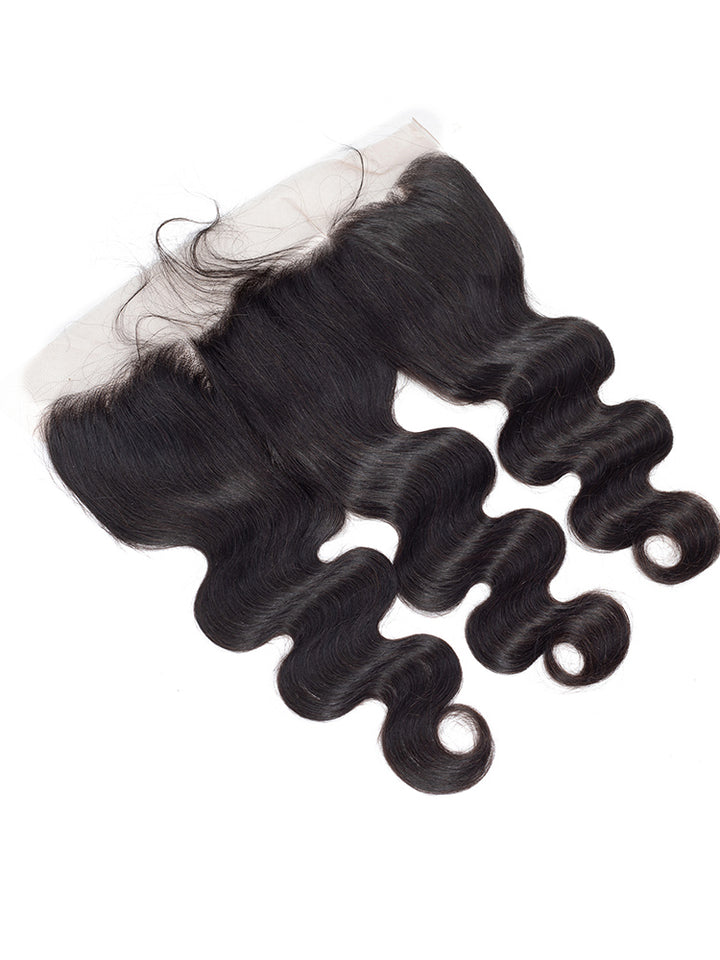CurlyMe Body Wave Human Hair 13x4 Lace Frontal Natural Black