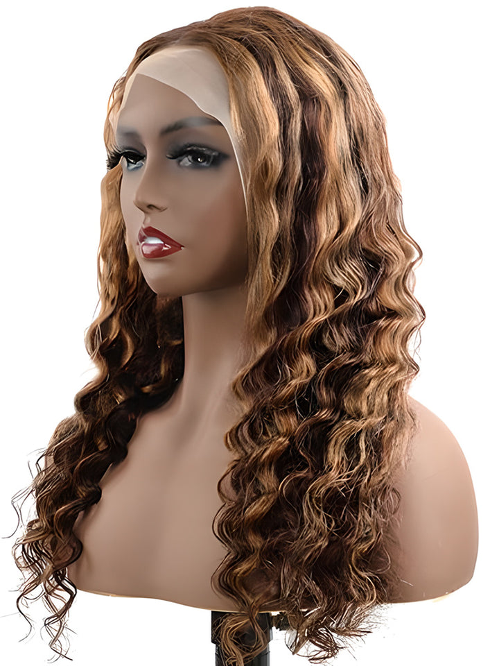 CurlyMe Highlights Ombre Loose Deep Wave Lace Wig Human Hair