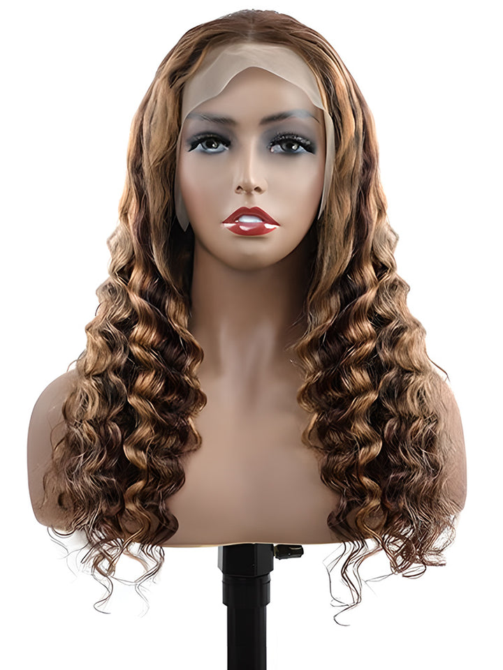 CurlyMe Highlights Ombre Loose Deep Wave Lace Wig Human Hair