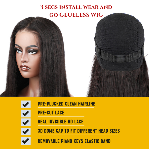 CurlyMe Pre Cut HD Lace Wear Go Glueless Wig 13x4 Lace Front Human Hair Wigs - CurlyMe Hair