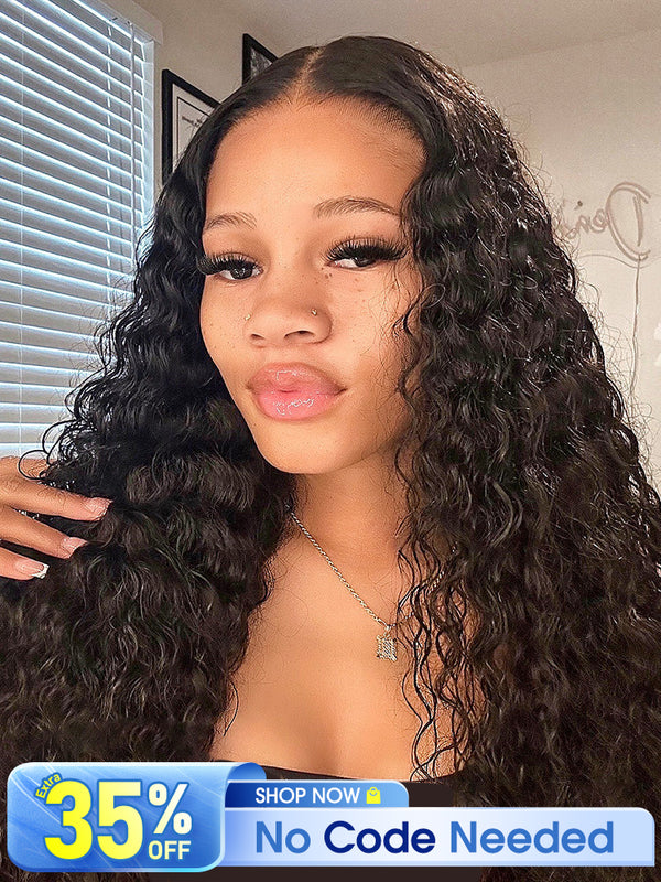 [Clearance Sale] Pre-bleached Deep Wave Wear Go Glueless Wig Pre-cut 6x4 HD Lace Wig Pre-plucked