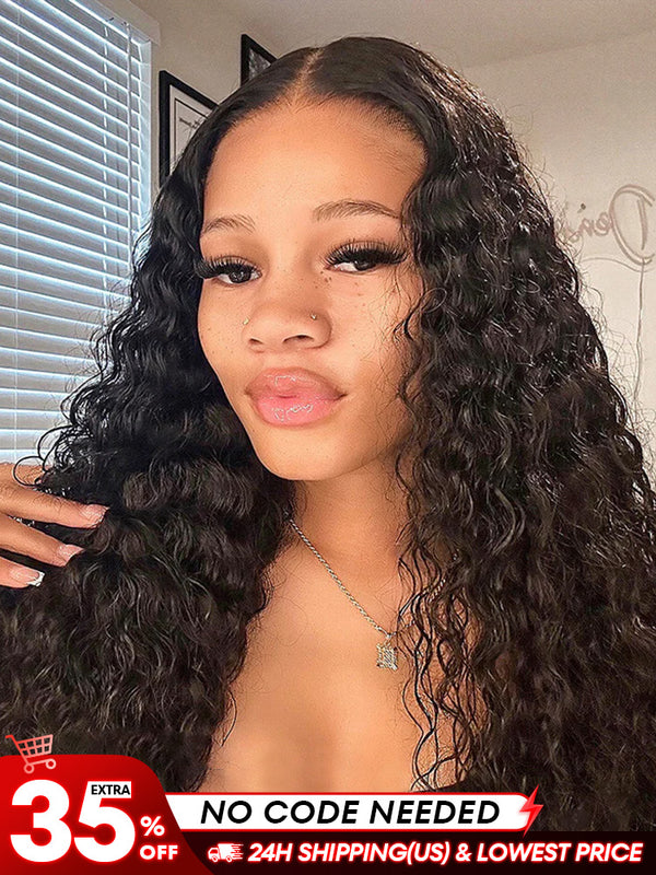 [Clearance Sale] Pre-bleached Deep Wave Wear Go Glueless Wig Pre-cut 6x4 HD Lace Wig Pre-plucked