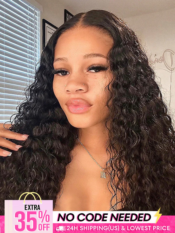 [Clearance Sale] Pre-bleached Deep Wave Wear Go Glueless Wig Pre-cut 6x4 HD Lace Wig Pre-plucked
