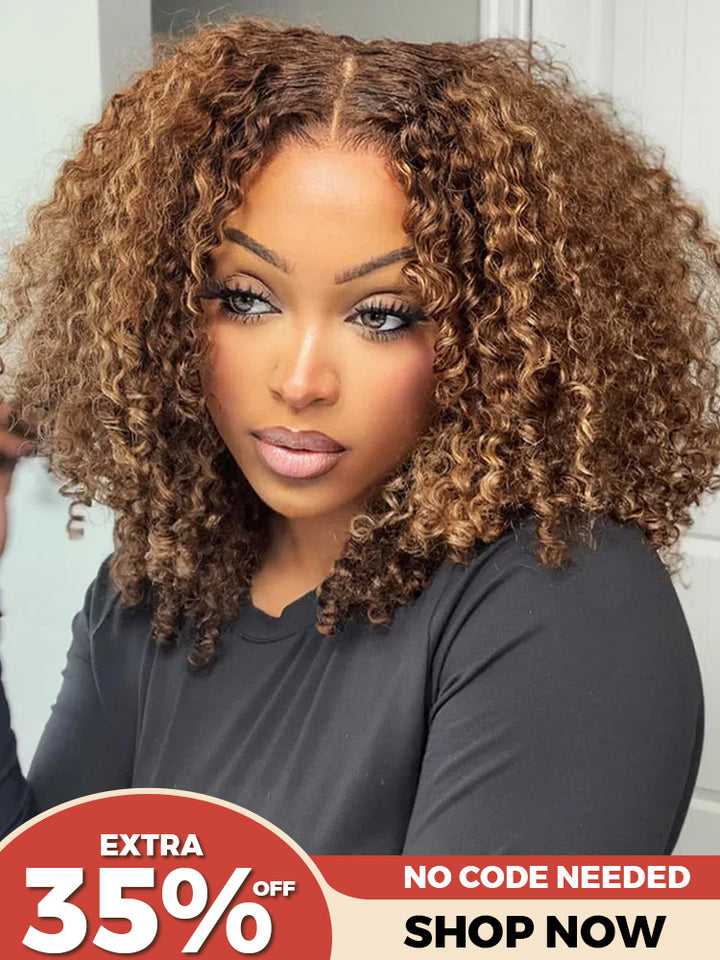 [Clearance Sale] Wear Go Glueless Highlights Ombre Hair Pre-cut Lace Kinky Curly Wig