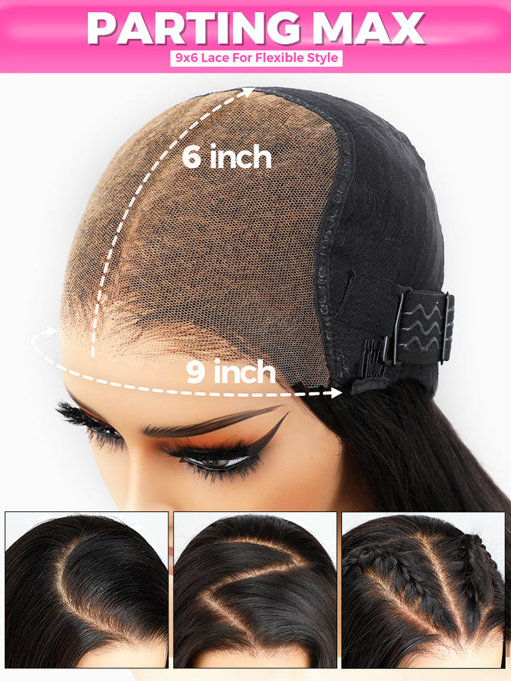 CurlyMe M-Cap 9x6 Blow Out Wear Go Glueless Wig 250% Density Layered Cut HD Lace Wig