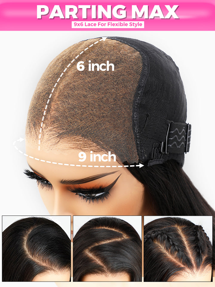 CurlyMe M-Cap 9x6 Blow Out Wear Go Glueless Wig 250% Density Layered Cut HD Lace Wig