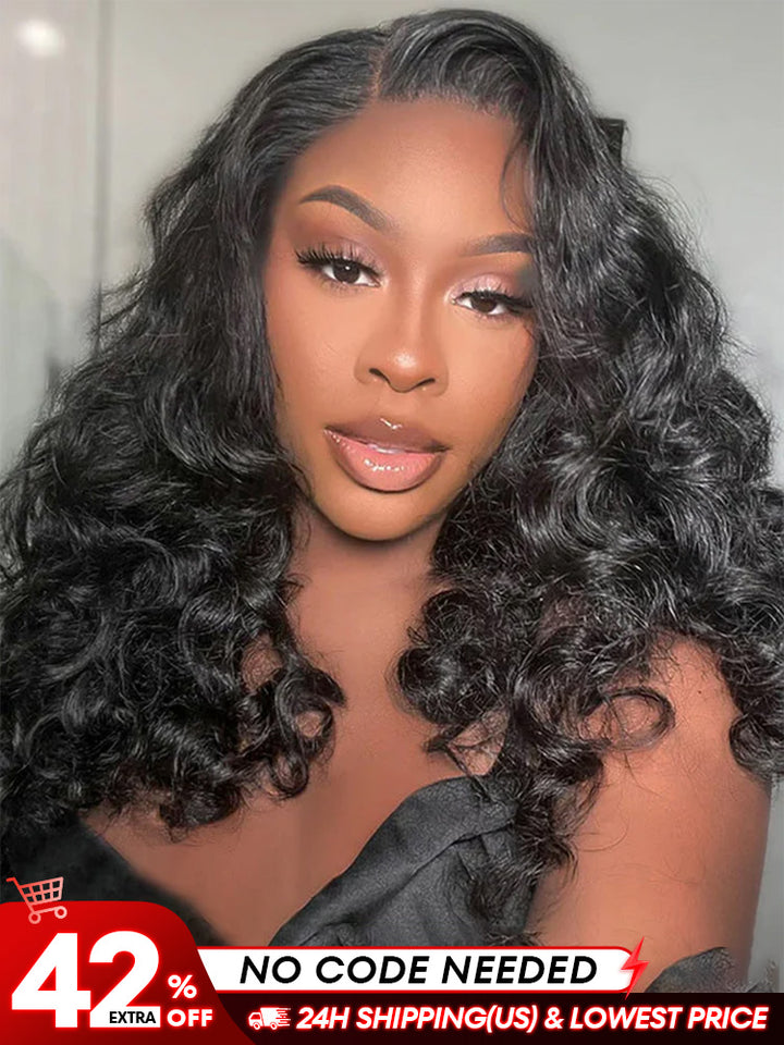 [Clearance Sale] Pre-bleached Ocean Wave Glueless Wear Go Wig Pre-cut HD Lace Wig Pre-plucked