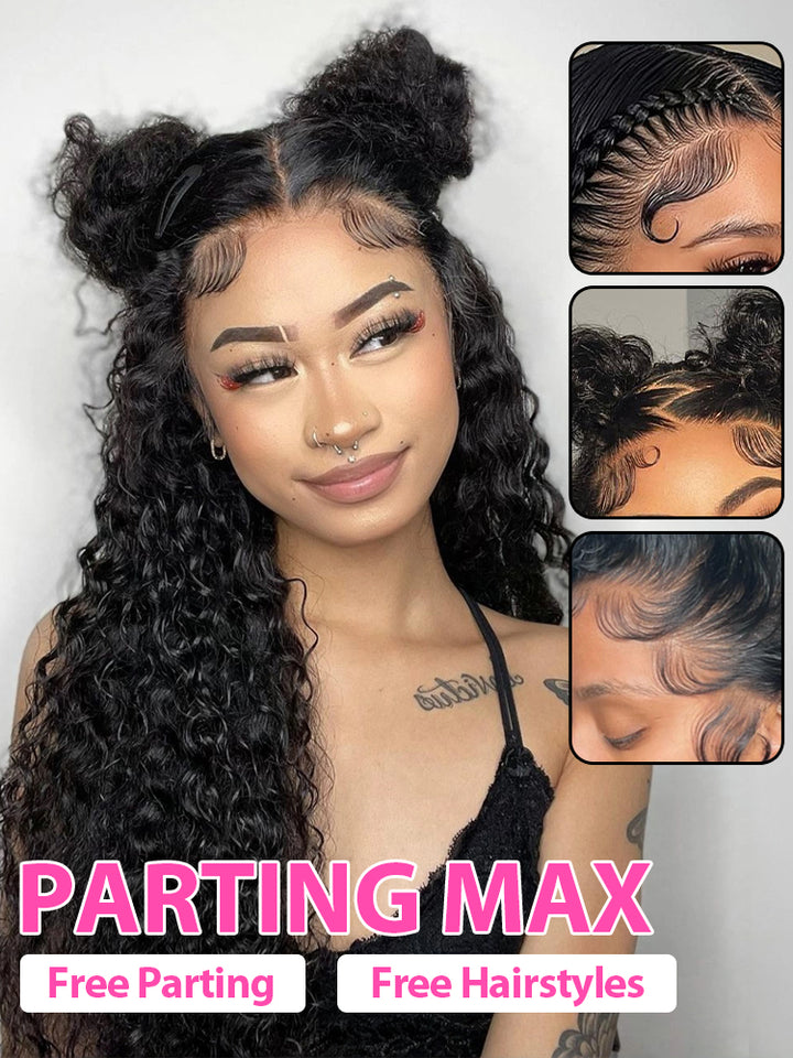 CurlyMe 13x4 Swiss HD Lace/Transparent Lace Wigs Pre-bleached Water Wave Hair Lace Front Wigs