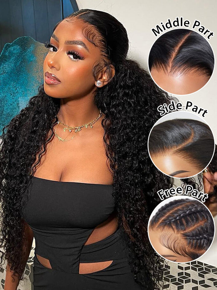 urlyMe Deep Wave Long Hair 13x6 Lace Front Wigs Pre Plucked With Baby Hair