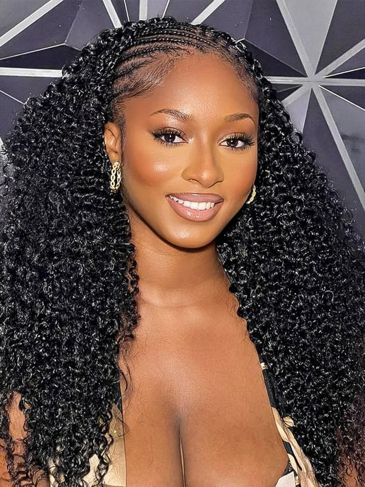 CurlyMe Kinky Curly Human Hair Wigs 13x6 Lace Front Wigs Bomb Look