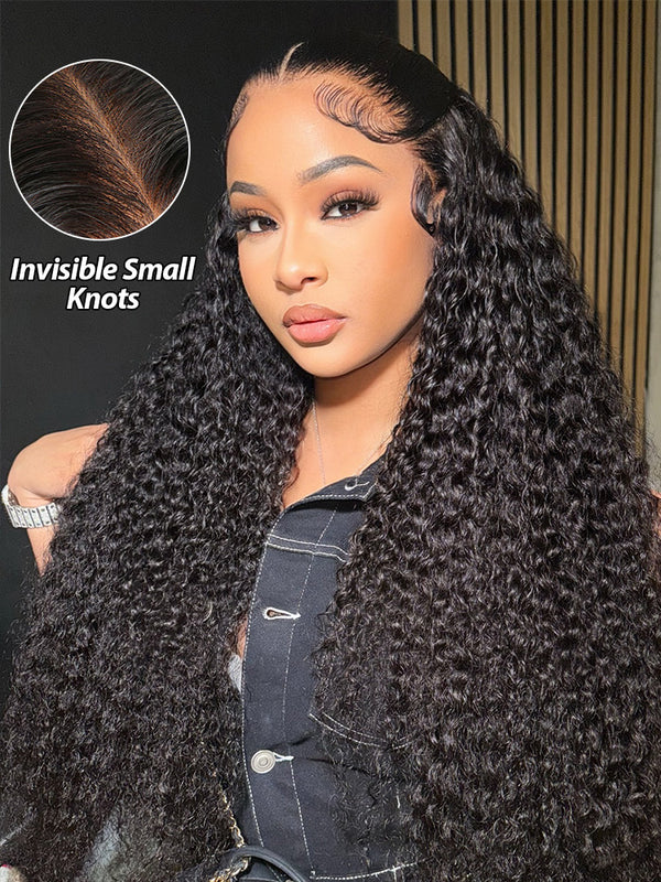 CurlyMe Kinky Curly Human Hair Wigs 13x6 Lace Front Wigs Bomb Look