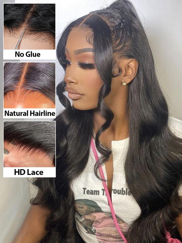 CurlyMe Bleached Knots Body Wave 13x4/13x6 HD Lace Frontal Wig 100% Human Hair Wear Go Wig