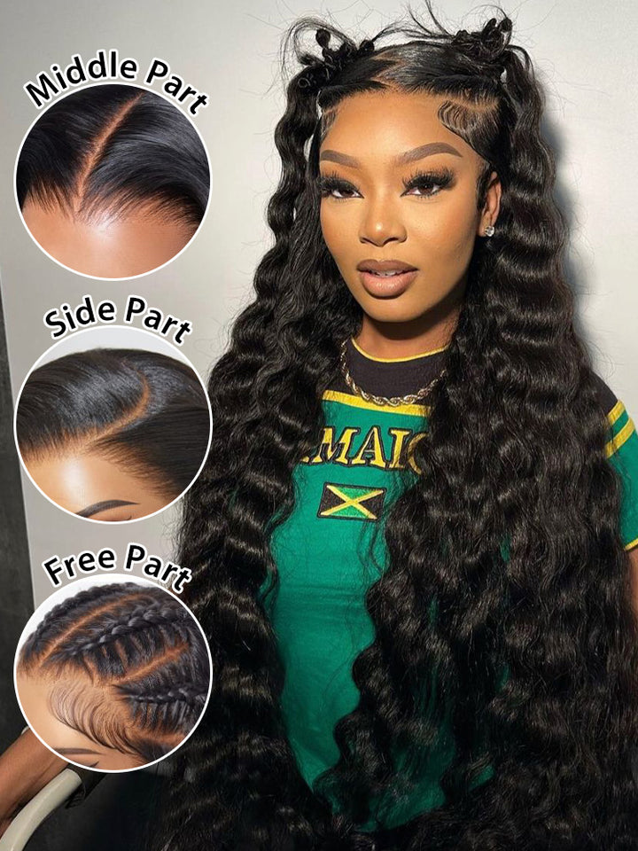 CurlyMe Loose Deep Wave Hair 13x6 Lace Front Wigs Unprocessed Hair On Sale