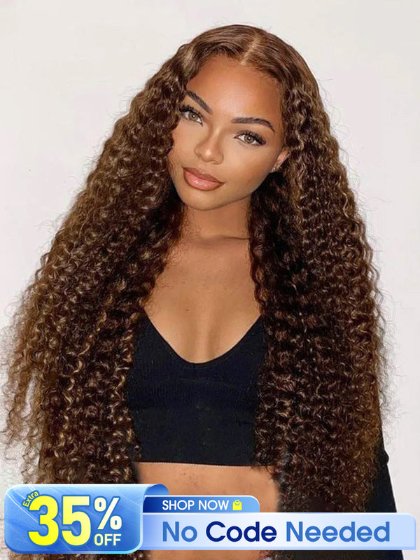 [Clearance Sale] Pre-cut 6x4 Swiss Lace Water Wave Wear Go Highlights Ombre Hair Glueless Wig