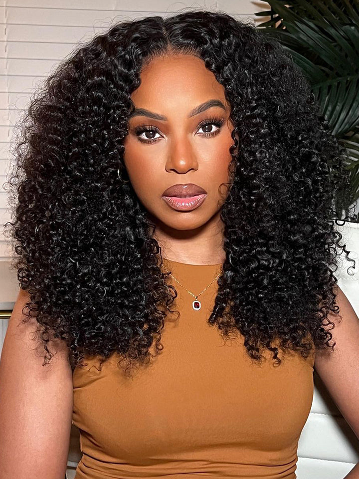CurlyMe Easy Wear Glueless 7X5 HD Lace Pre-Styled Human Hair Wig - Beginner Friendly