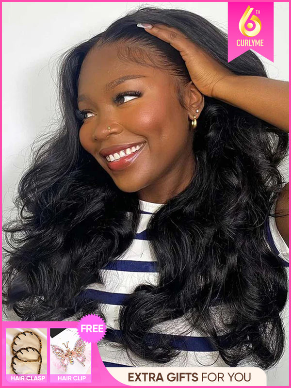 CurlyMe Bleached Knots Body Wave 13x4/13x6 HD Lace Frontal Wig 100% Human Hair Wear Go Wig