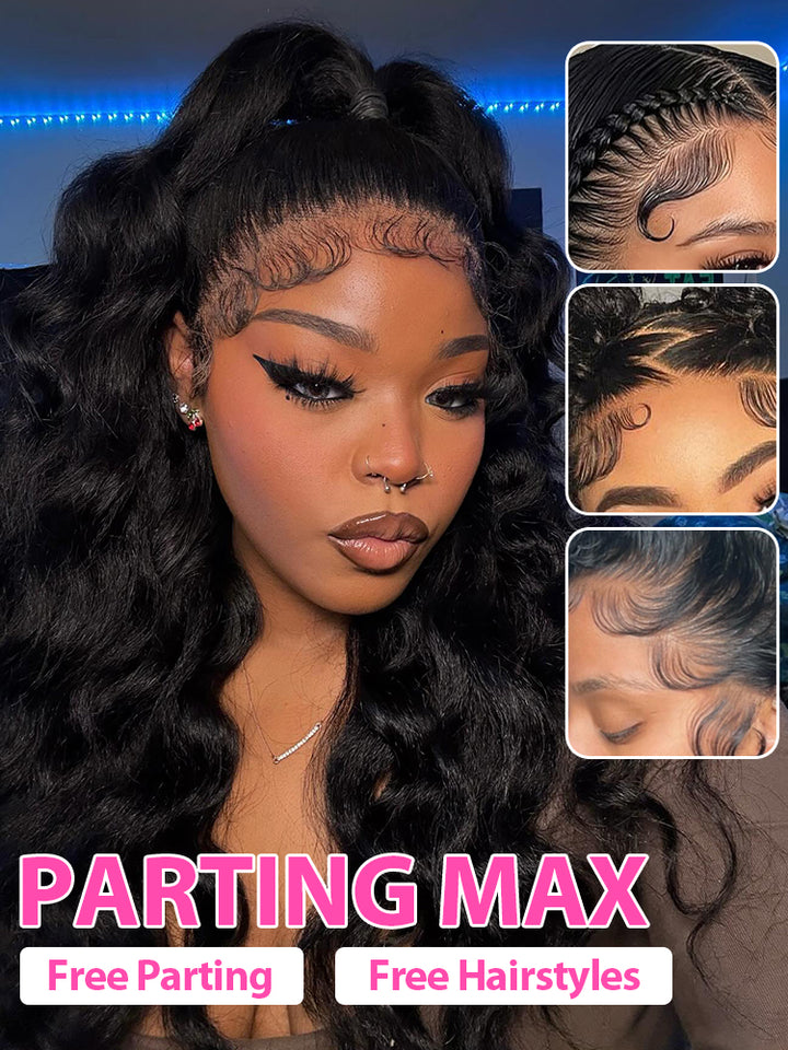 CurlyMe Pre-bleached Body Wave Hair 13x4 Swiss HD Lace/Transparent Lace Front Wigs Pre Plucked