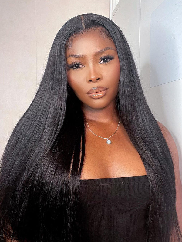 CurlyMe Pre-bleached 13x4 Swiss HD Lace/Transparent Lace Wigs Straight Long Hair Lace Front Wigs