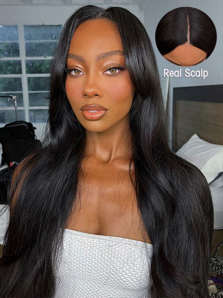 30 inch v part wig