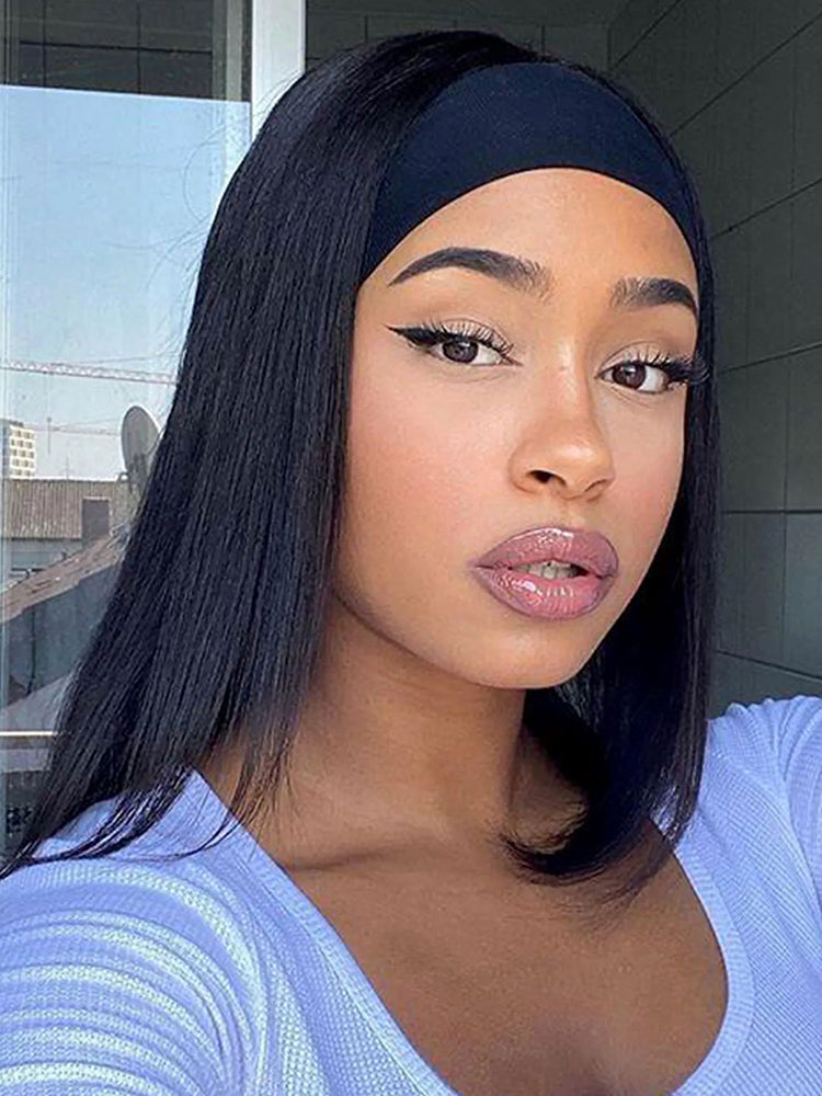 Straight Hair Headband Wig