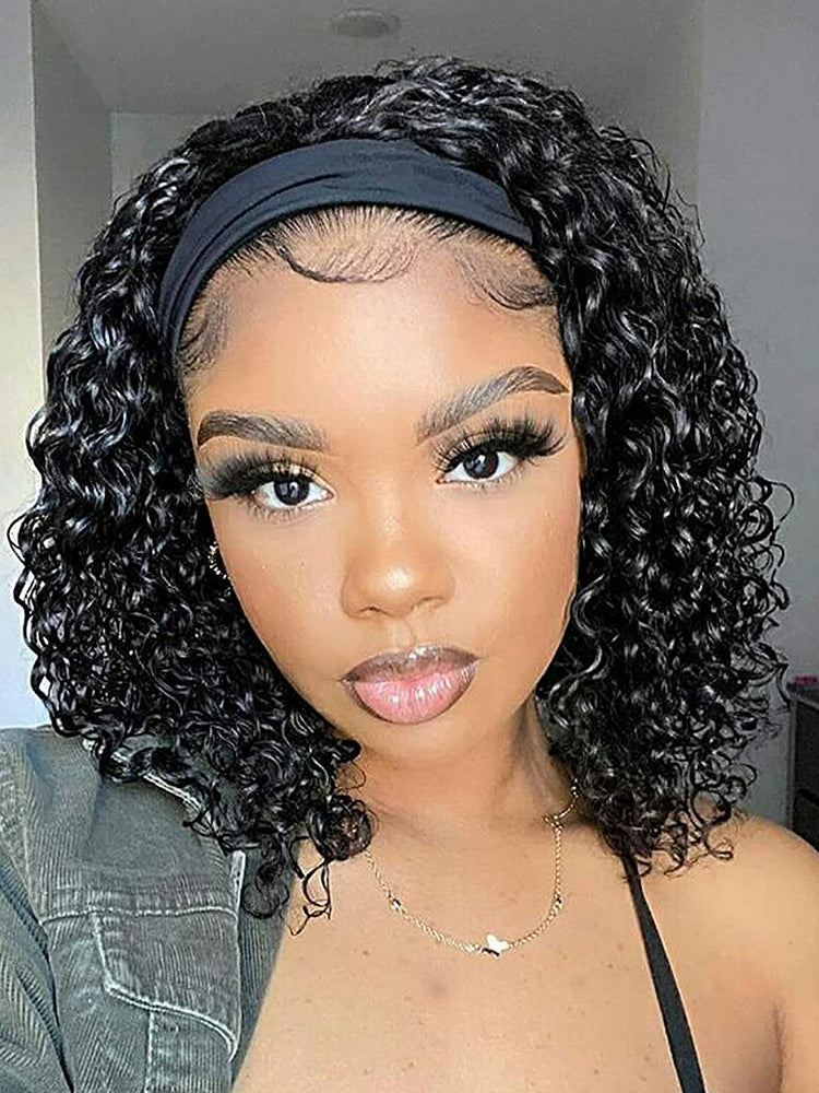 glueless bob wig water wave hair