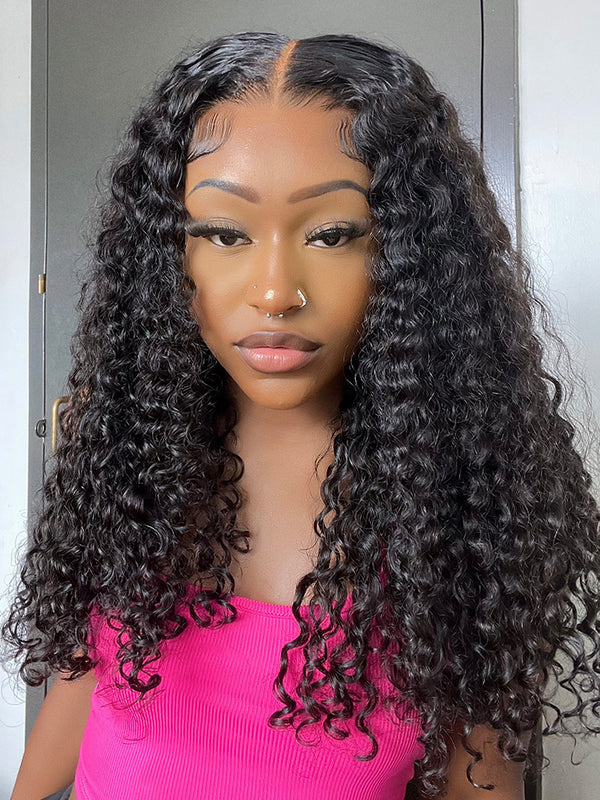 Noeuds pré-blanchis Wear Go Glueless Wig Pre-Cut HD Lace Water Wave Cheveux humains