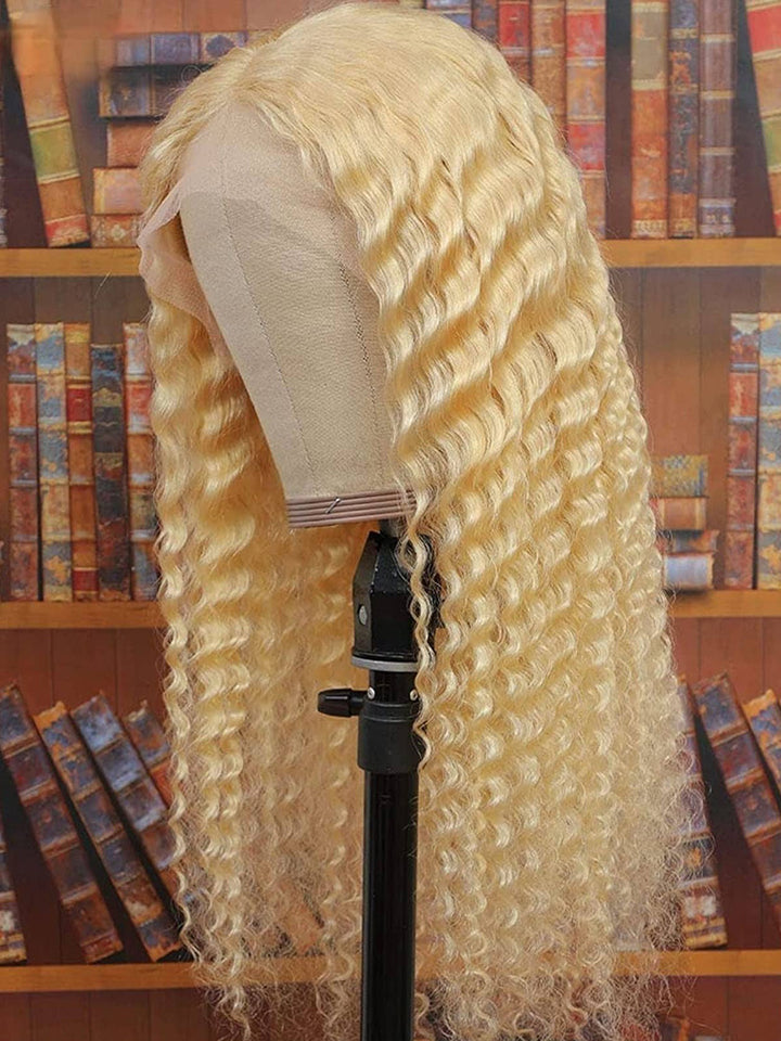 CurlyMe 613 Blonde Kinky Curly Human Hair Wigs 13x4 Lace Front Wigs