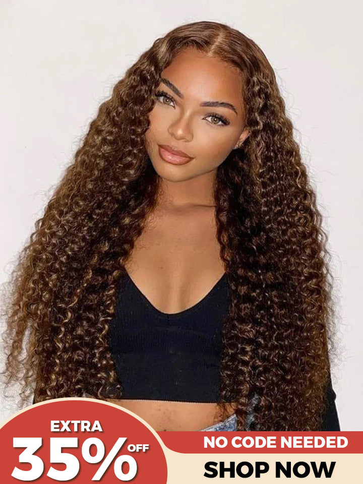 [Clearance Sale] Pre-cut 6x4 Swiss Lace Water Wave Wear Go Highlights Ombre Hair Glueless Wig