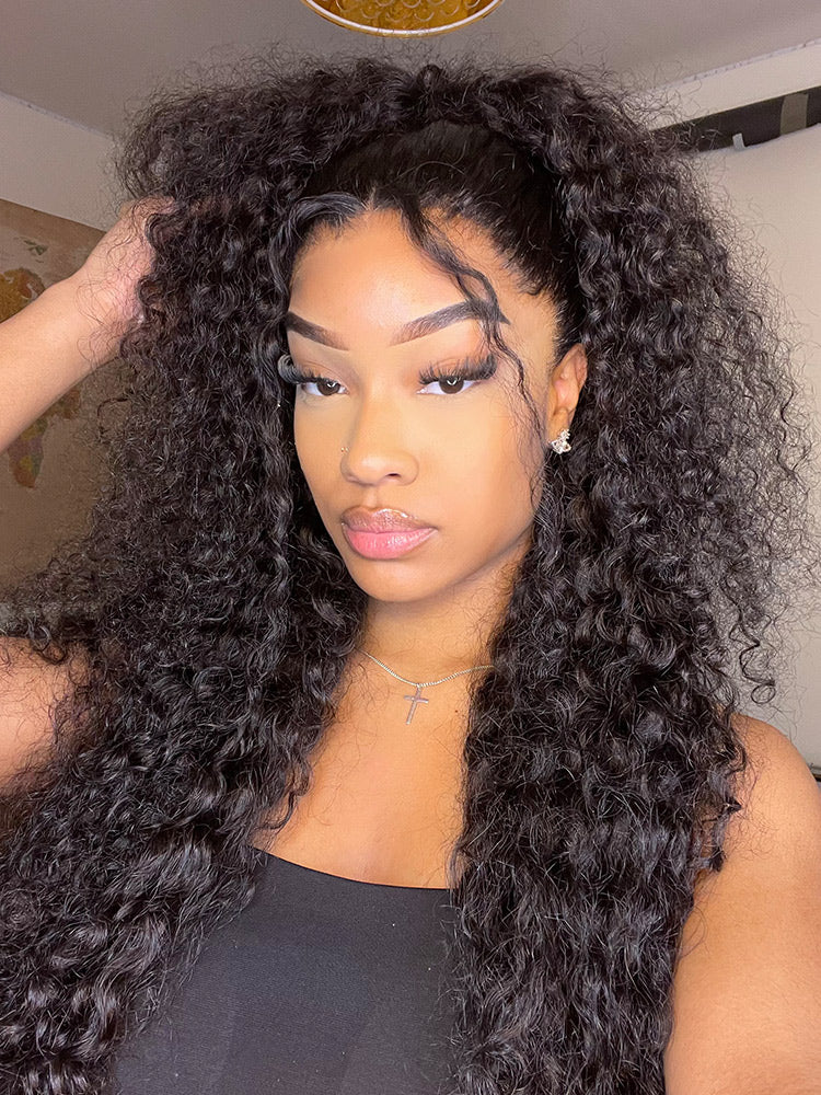 Buy Now Pay Later Wigs 40inch Swiss HD Lace Water Wave Hair Lace Front Wigs