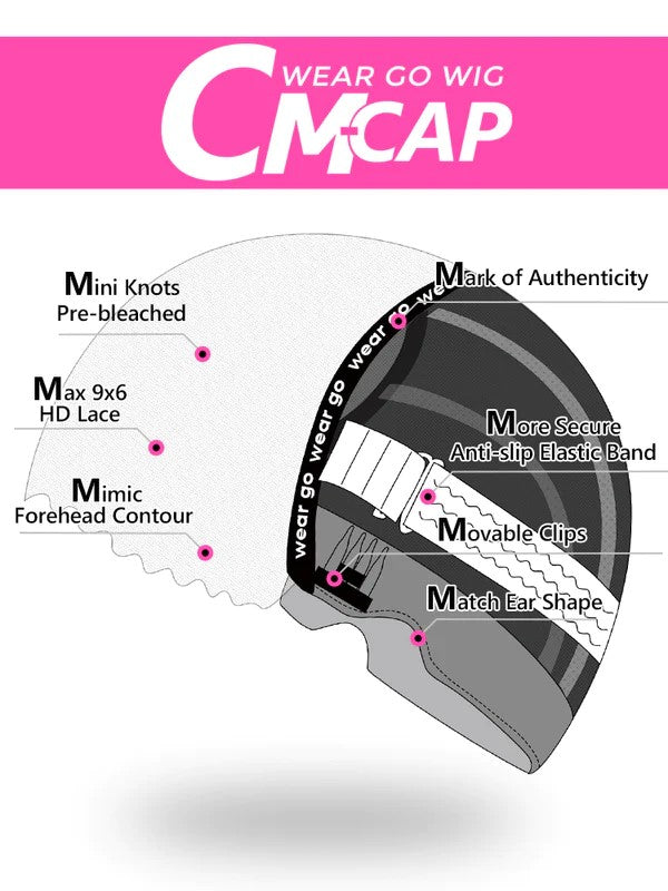 CurlyMe 9x6 HD Lace M-cap Wear Go Glueless Mini Knots Body Wave Hair Pre-cut Lace Front Wig Pre-plucked