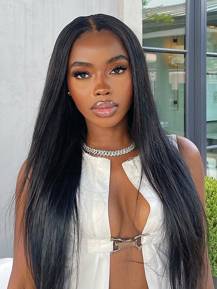 CurlyMe Pre-bleached 13x4 Swiss HD Lace/Transparent Lace Wigs Straight Long Hair Lace Front Wigs