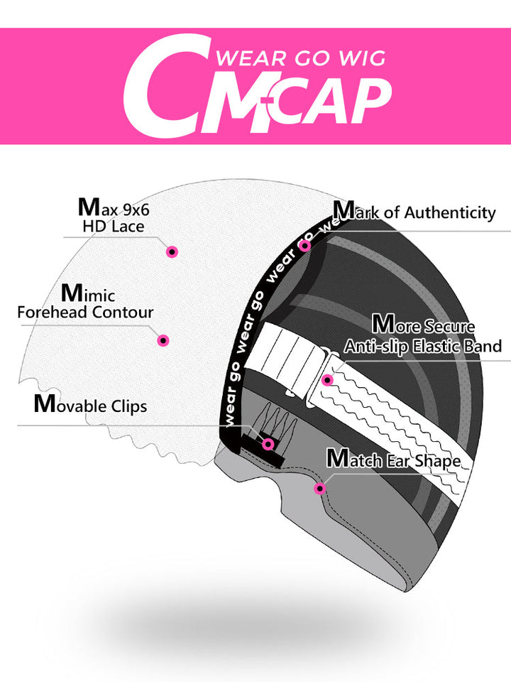 CurlyMe Pre-cut 9x6 Lace M-cap Wear Go Glueless Mini Knots Straight Hair Highlight Wig Pre-plucked