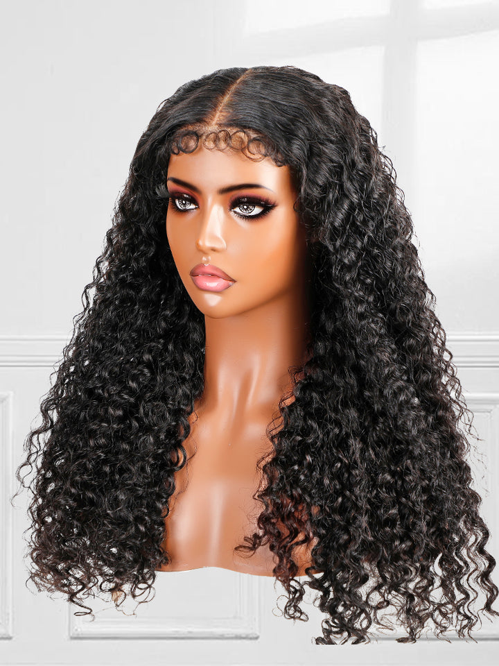 CurlyMe 3C Edges Wear Go Glueless Water Wave Wig With Sweet Curly Babyhair