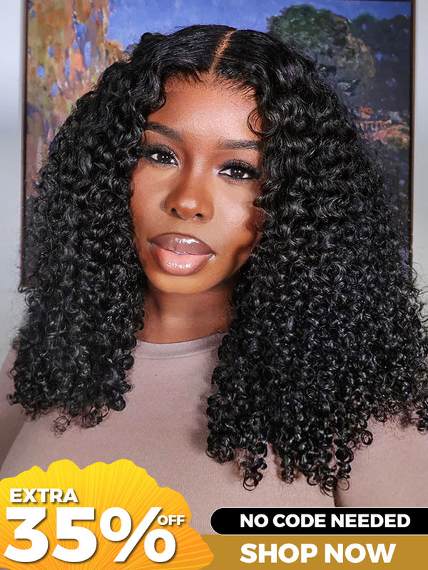 [Clearance Sale] Wear Go Glueless Wig Pre-cut 6x4 HD Lace Kinky Curly Human Hair Wig