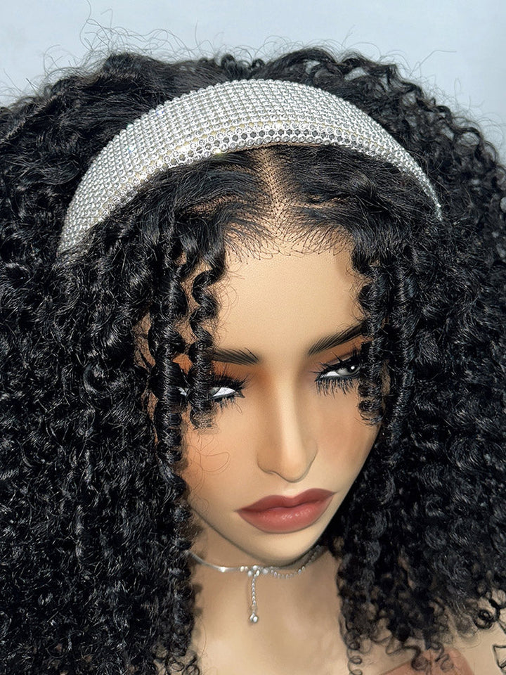 CurlyMe Finger Coily Pretty Curls Wear Go Glueless Wig 4x6 Pre-cut HD Lace Wig Pre-plucked