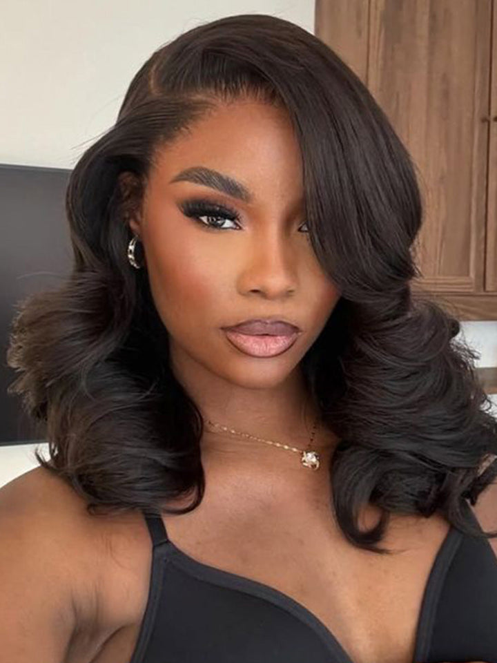 CurlyMe M-Cap 9x6 Blow Out Wear Go Glueless Wig 250% Density Layered Cut HD Lace Wig