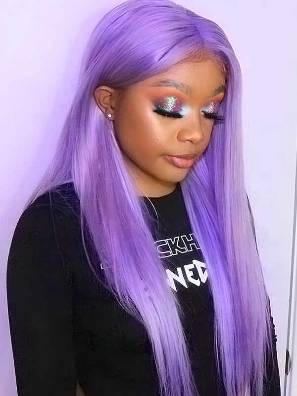 Purple color 13x4 lace front wig-5