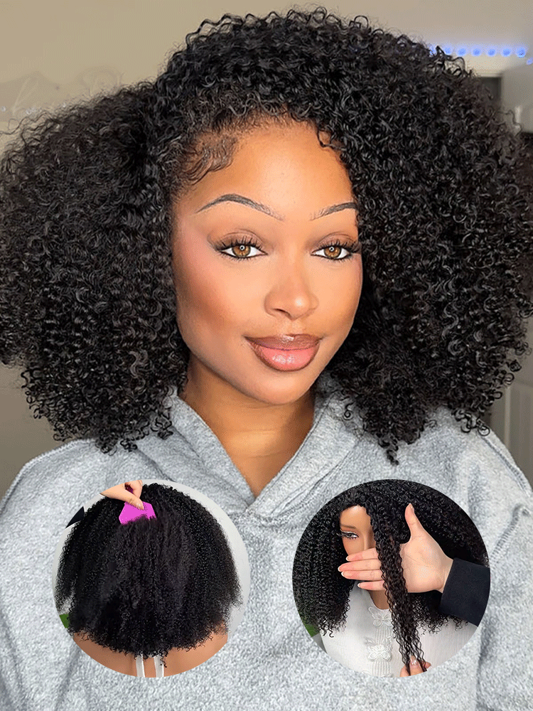 CurlyMe Hair Afro Curly Half Wig