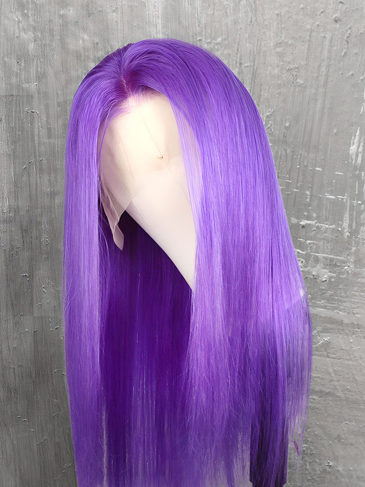 Purple color 13x4 lace front wig-5