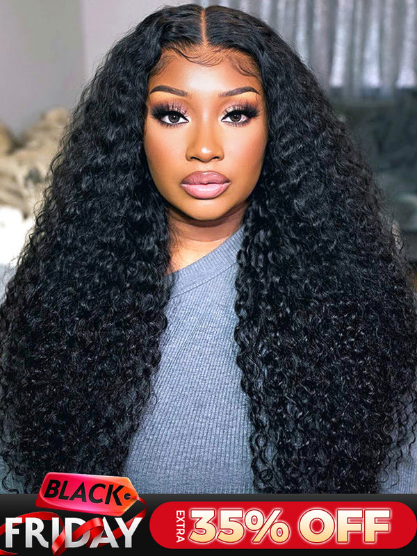 CurlyMe Pre-cut 9x6 Lace M-cap Wear Go Glueless Mini Knots Water Wave Hair HD Lace Front Wig Pre-plucked