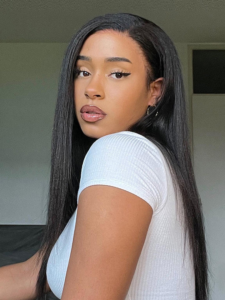 CurlyMe Pre-bleached 13x4 Swiss HD Lace/Transparent Lace Wigs Straight Long Hair Lace Front Wigs