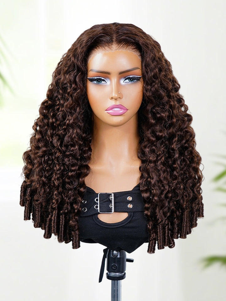 9x6 Lace Mocha Mousse Color Burmese Curly Wear Go Glueless Wig With ...