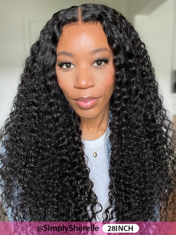 CurlyMe Pre-cut 9x6 Lace M-cap Wear Go Glueless Mini Knots Water Wave Hair HD Lace Front Wig Pre-plucked