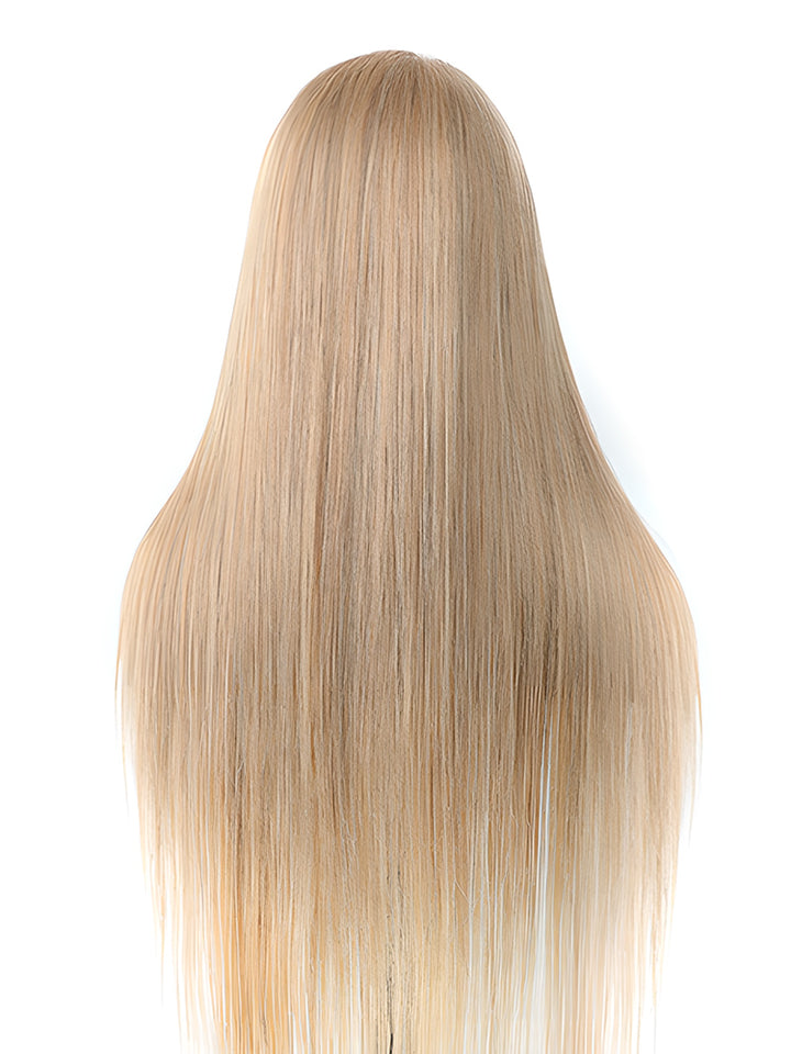 CurlyMe #27 Pre Plucked 13x4 Lace Front Wigs Silky Straight Virgin Hair Honey Blonde Color