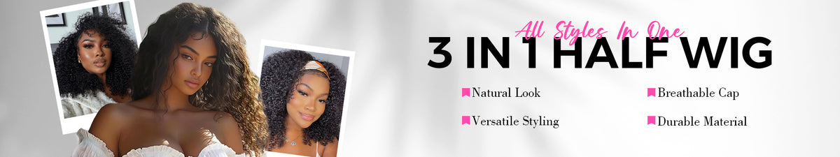3 In 1 Half Wig – CurlyMe Hair