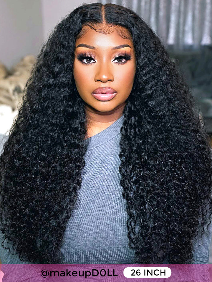 [Clearance Sale] Pre-cut 9x6 Lace M-cap Wear Go Glueless Mini Knots Water Wave Hair HD Lace Front Wig Pre-plucked