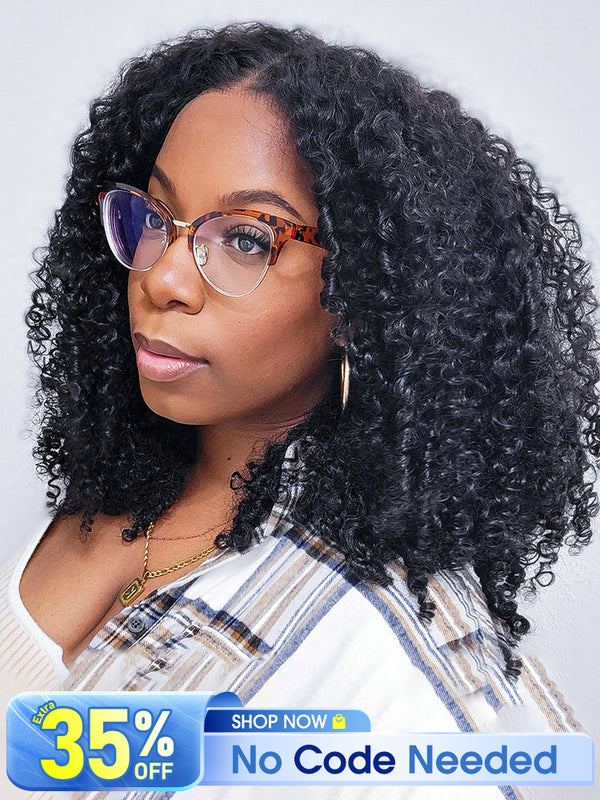 [Clearance Sale]Wear Go Glueless Wig Pre-cut 6x4 HD Lace Kinky Curly Human Hair Wig