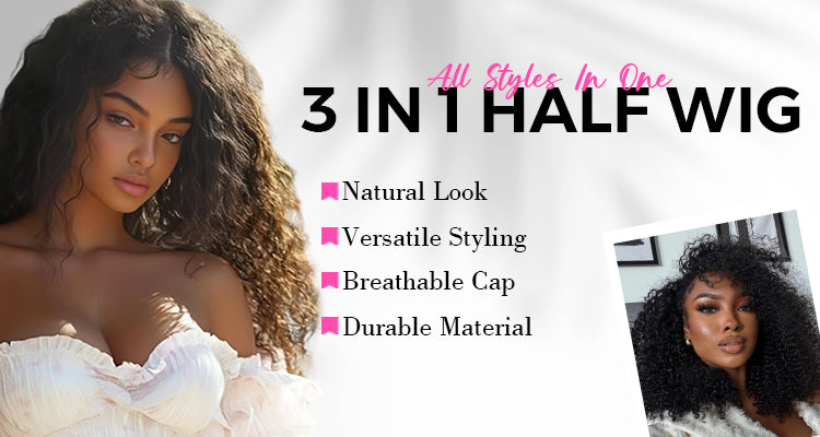 3 In 1 Half Wig – CurlyMe Hair