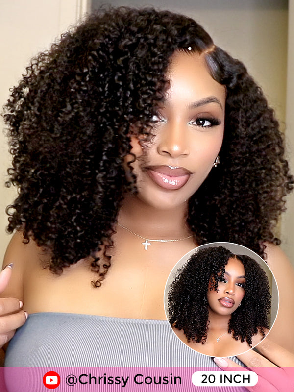 CurlyMe Pre Everything 9x6 HD Lace Front Wig Glueless Wear Go Pre Plucked Natural Black Hair